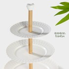 Блюдо 3-х ярусное BellaTenero, d=18/22/26 см, фарфор, белое - Фото 2