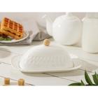 Маслёнка Доляна, 20×13×9 см, фарфор, белая - Фото 7