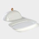 Маслёнка фарфоровая Доляна, 20×13×9 см, цвет белый - Фото 3
