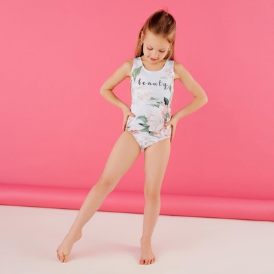 Купальник для девочки слитный KAFTAN: Beauty, голубой, размер 30 (98-104 см)