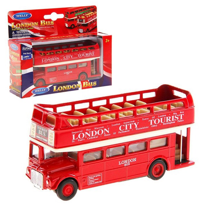 Модель автобуса London Bus открытый масштаб 1:34-39 - Фото 1