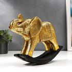 Сувенир полистоун "Слон-качалка" геометрические узоры золото 23х23х8,5 см - фото 21283598