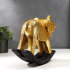 Сувенир полистоун "Слон-качалка" геометрические узоры золото 23х23х8,5 см - фото 21283599