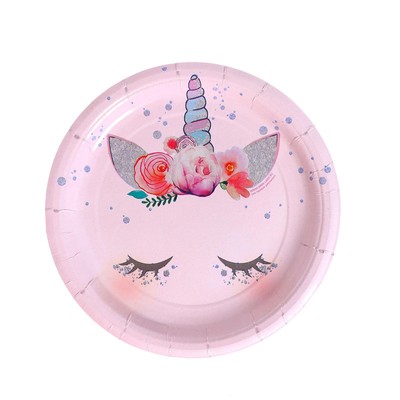 Посуда бумажная одноразовая «Единорог Мордочка», 6 тарелок, 6 стаканов