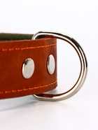 Ошейник комбинированный, безразмерный, 65×3.5 см, ОШ 31-61 см, кожа, брезент, коричневый - Фото 4