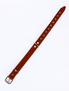 Ошейник комбинированный, безразмерный, 65×3.5 см, ОШ 31-61 см, кожа, брезент, коричневый - Фото 5