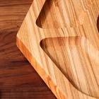 Менажница деревянная "Классическая", с разделочной доской, d=35 см, массив ясеня - Фото 3