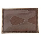 Футляр для карточек и проездных, натуральная кожа, джинс флотер коричневый - Фото 2