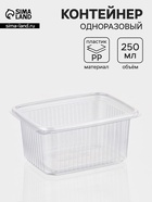 Контейнер одноразовый «Южуралпак», КР-12, пластик, 250 мл, 11.5×9×5.5 см, прозрачный - Фото 1