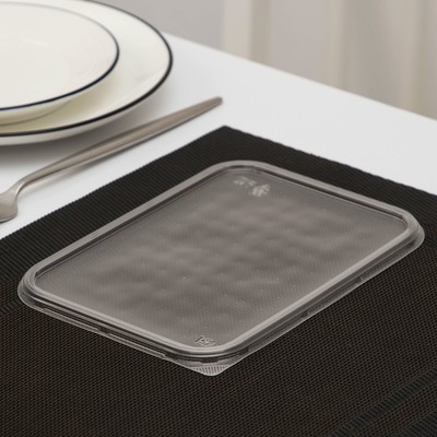 Крышка для контейнера одноразовая «Южуралпак», КР-179, пластик, 18.6×14.1×0.76 см, прозрачная