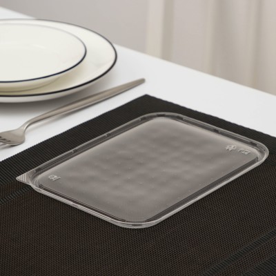 Крышка для контейнера одноразовая «Южуралпак», КР-179, пластик, 18.6×14.1×0.76 см, прозрачная