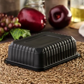 Контейнер одноразовый «Южуралпак», КР-179, пластик, 750 мл, 17.9?13.2?5 см, чёрный (комплект 500 шт)