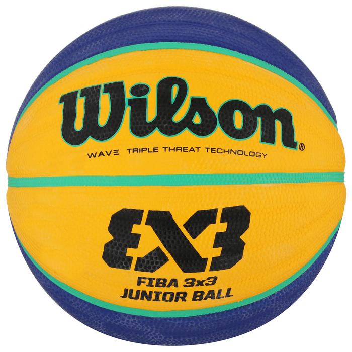 Мяч баскетбольный WILSON FIBA3x3 Replica, размер 5, резина, цвет жёлтый/синий - Фото 1