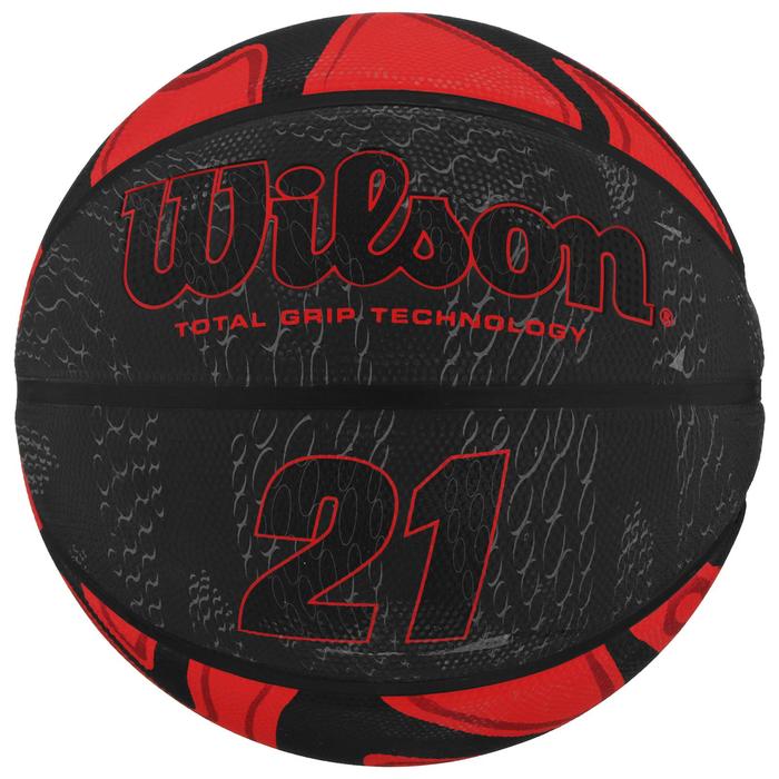 Мяч баскетбольный WILSON, размер 7, резина, цвет красный/чёрный - Фото 1