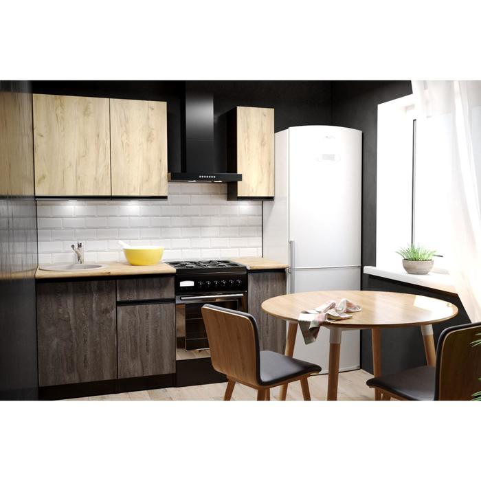 Кухонный гарнитур Адажио лайт 1200х600 Дуб золотой,бетон темный/Венге - Фото 1