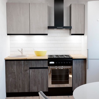 Кухонный гарнитур прямой «Симфония лайт», 1200×600 мм, цвет бетон светлый/бетон тёмный/венге