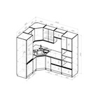 Кухонный гарнитур угловой «Симфония оптима», 2400×1800 мм, цвет бетон светлый/бетон тёмный/венге - Фото 2