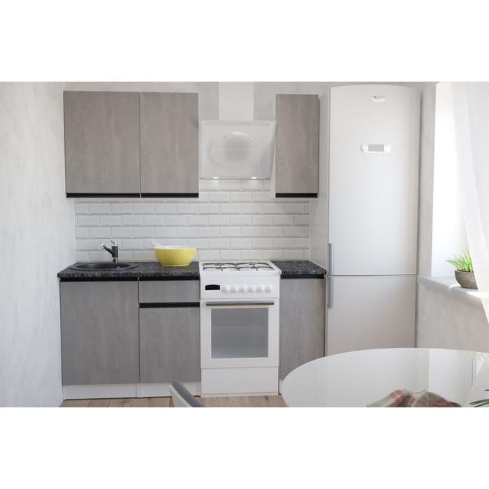 Кухонный гарнитур прямой «Сюита лайт», 1200×600 мм, цвет бетон светлый/белый - Фото 1