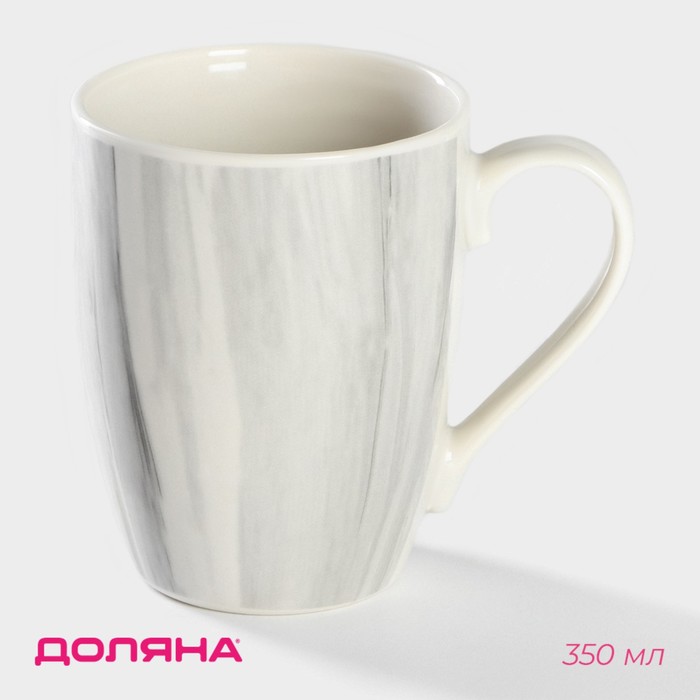 Кружка Доляна «Эбру», 350 мл, фарфор, серая, розовая - Фото 1