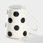 Кружка Доляна «Круги», 350 мл, фарфор, белая - Фото 3