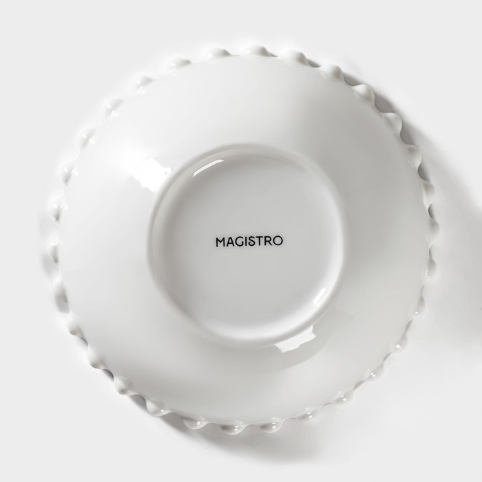 Салатник фарфоровый Magistro «Лакомка», 450 мл, d=15 см, цвет белый - фото 1891081367