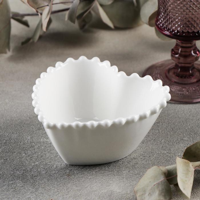 Соусник Magistro «Сердце», 260 мл, d=11.5, фарфор, белый - Фото 1