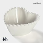 Салатник фарфоровый Magistro «Сердце», 550 мл, d=15,5 см, цвет белый - Фото 2