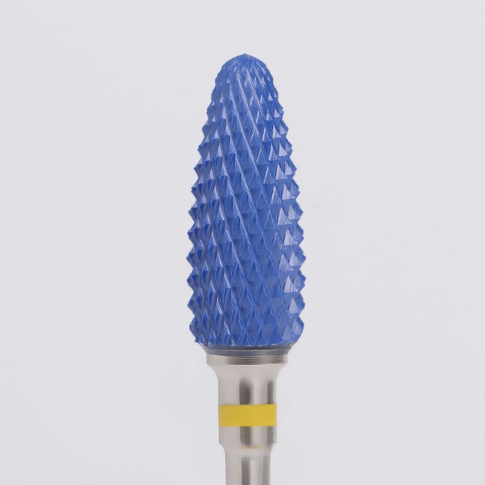 Фреза керамическая для маникюра «Кукуруза», супер мелкая нарезка, 6 × 15 мм, в пластиковом футляре, цвет синий - фото 1896978223