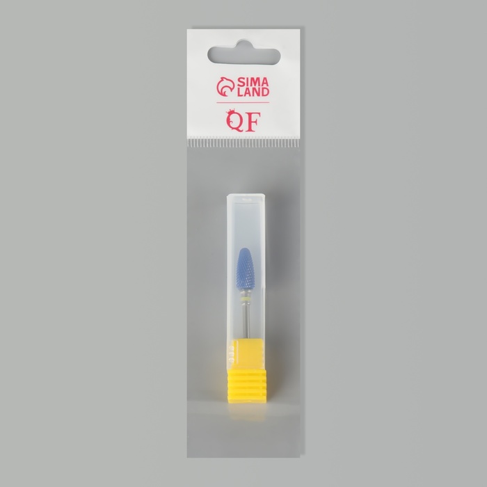 Фреза керамическая для маникюра «Кукуруза», супер мелкая нарезка, 6 × 15 мм, в пластиковом футляре, цвет синий - фото 1896978227