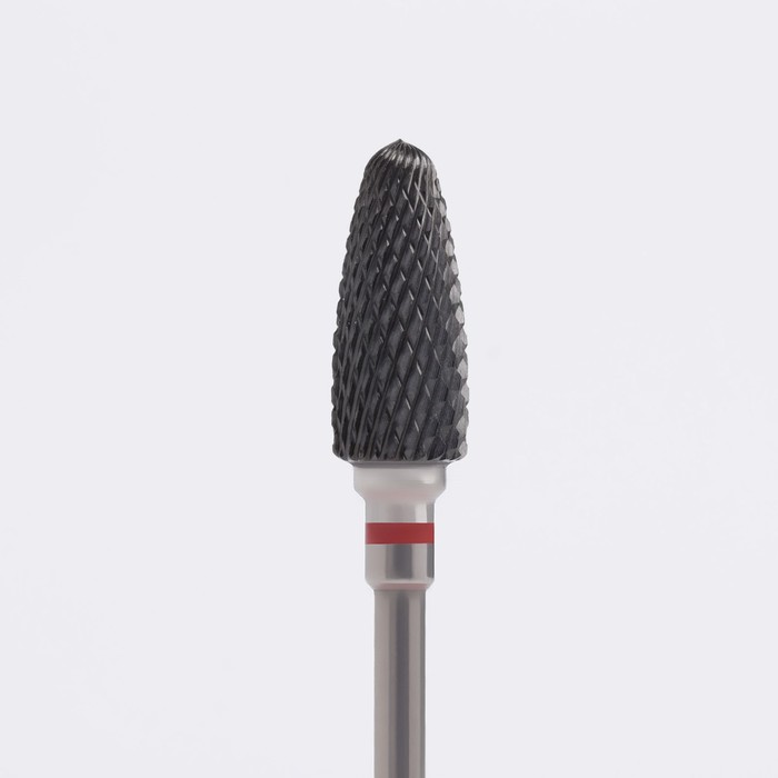 Фреза керамическая для маникюра «Кукуруза», мелкая нарезка, 6 × 15 мм, в пластиковом футляре, цвет чёрный - фото 1896978236