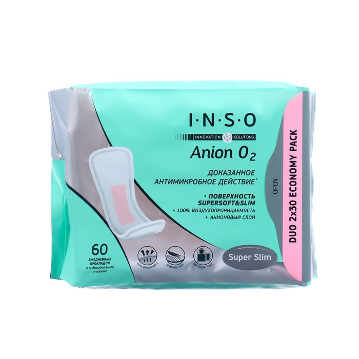 Прокладки ежедневные «INSO» Anion O2, 60 шт - Фото 1