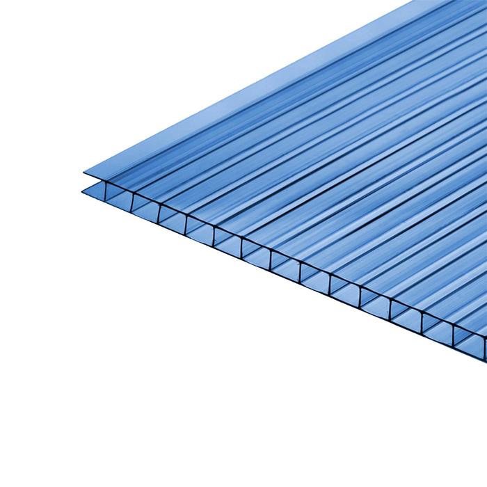 Сотовый поликарбонат, 4 мм, 2.1 × 6 м, УФ, синий - фото 1905799671