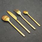 УЦЕНКА Набор столовых приборов из нержавеющей стали Magistro «Оску стандарт», 12 предметов, золотой - Фото 2