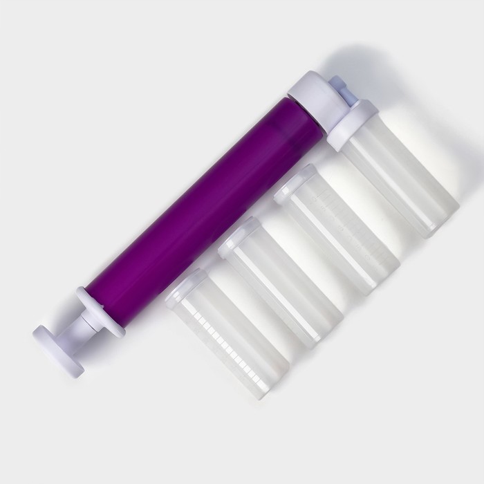 Аэрограф механический, 25×12×3 см, 4 ёмкости в комплекте, МИКС