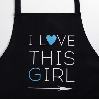 Фартук кухонный «Этель» I Love this girl, 60×70 см, 100% хлопок, репс 210 г/м²