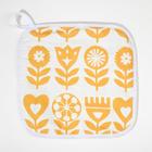 Набор Кухонный Этель «Yellow garden», варежка-прихватка 20×27 см, прихватка 19×19 см, 100% хлопок (МИКС) - Фото 5