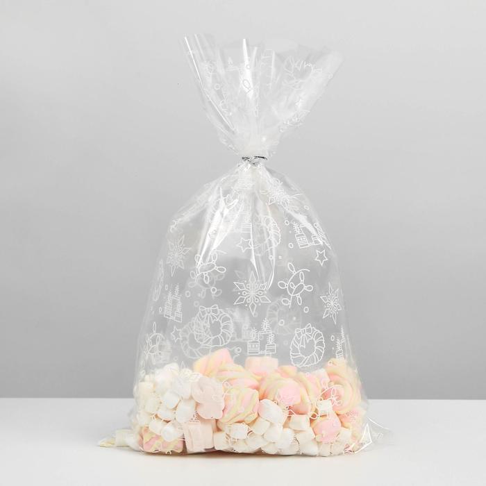 Пакет подарочный новогодний пластиковый «Новый год», 24×39 см