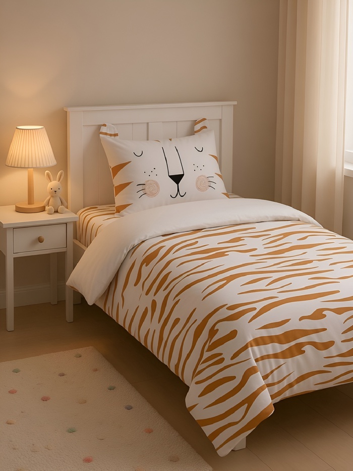 Постельное бельё 1.5-спальное «Этель» Sleepy tiger, бязь