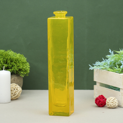Ваза "Нарцисс" жёлтая, прозрачная 24,5х5,5х5,5см, 0,45л