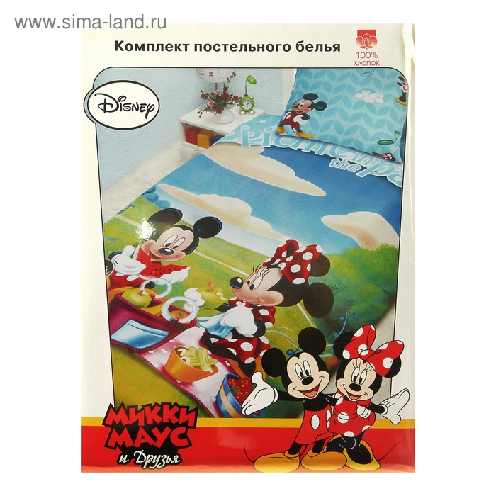 Постельное бельё 1,5 сп., Mona Lisa Disney Микки и Мини 145*210 см, 150*215см, 50*70 см 1 шт. 10хлопок - Фото 1