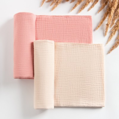 Набор пелёнок муслиновых Крошка Я «Ecopink», 135×100 см, 2 шт., 100 % хлопок