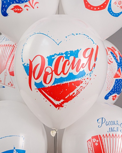 Воздушные шары латексные 12" «Россия», 25 шт., МИКС
