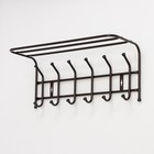 Вешалка настенная с полкой на 6 крючков, цвет медный - Фото 1