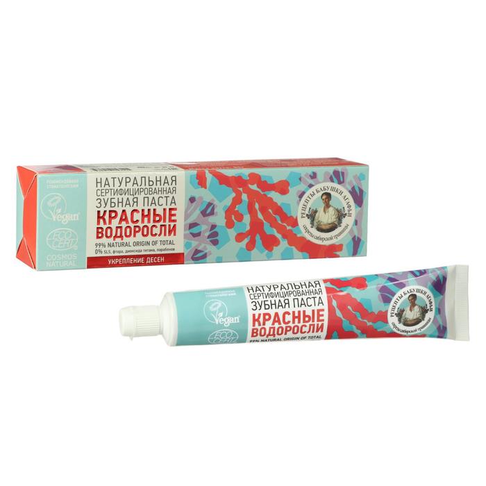 Натуральная зубная паста «Рецепты бабушки Агафьи», красные водоросли, 85 г - Фото 1