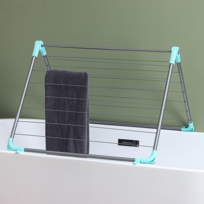 Сушилка для белья на ванну складная, рабочая длина 10 м, МИКС