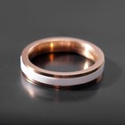 Кольцо керамика «Тонкая линия», белое в золоте, 18 размер - Фото 1