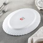 Блюдо сервировочное Доляна «Бархатная роза», овальное, 30×22 см, стеклокерамика, белое - Фото 3