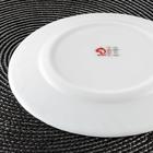 Тарелка десертная Доляна «Синий бриз», d=20 см, стеклокерамика, цвет белый - Фото 3