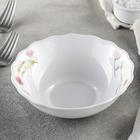 Салатник Доляна «Нежные маки», 430 мл, d=15,5 см, стеклокерамика - Фото 1