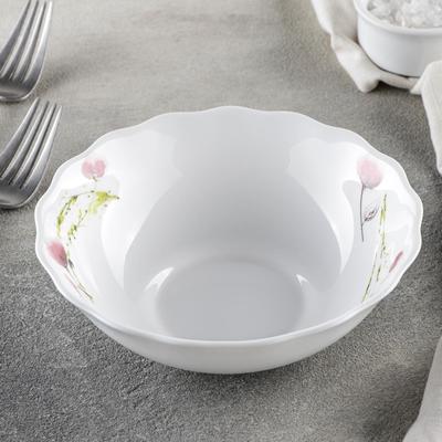 Салатник Доляна «Нежные маки», 430 мл, d=15,5 см, стеклокерамика